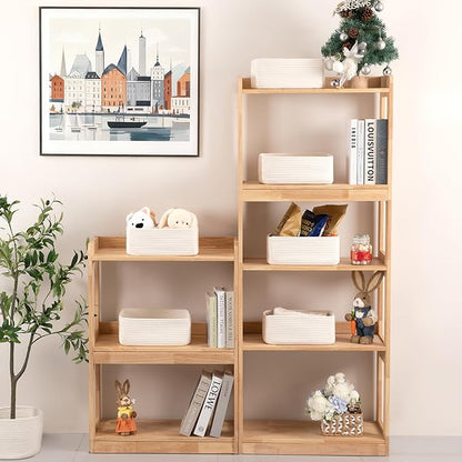 OIASKET 6 Pack Storage Baskets for Shelves, Small Baskets for Shelves, Cute Decorative Storage Bins, Organizer Basket for Gifts Empty, 11.8''Lx7.8''Wx4.7''H-White