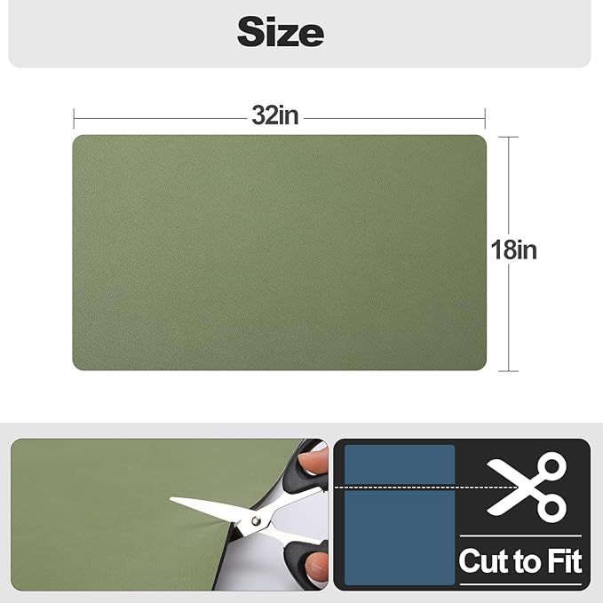 Ecotrim - Dish Drying Mat for Kitchen Counter | Coffee Bar Mat for Countertops | Heat Resistant Drainer Mat with Non-slip Rubber Backed | Hide Stain Kitchen Absorbent Draining Mat | Green 18"x32" - Image 6
