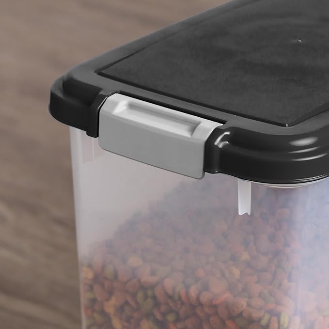 IRIS USA Airtight Dog Food Storage Container, Up to 30 lbs, Attachable Wheels, for Dog Cat Bird and other Pet Food Storage Bin, Keep Fresh, Easy Mobility, BPA Free, Black - Image 7