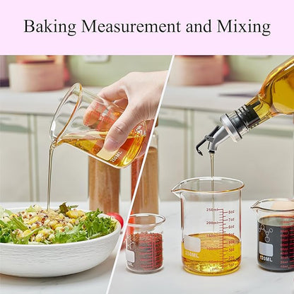 High Borosilicate Glass Measuring Cup-V-Shaped Spout,250ml(8OZ) Glass Measuring Beaker for Kitchen or Restaurant, Easy to Read - Image 5