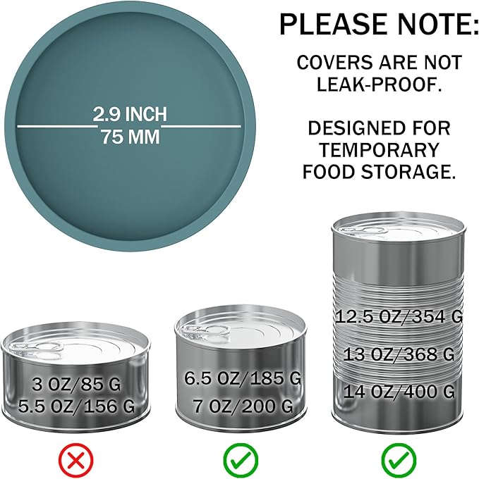 OHMO 2 Pack Pet Food Can Lids, (12.5-14oz) BPA Free Silicone Covers for Cat and Dog Food Cans, Dark&Light Blue