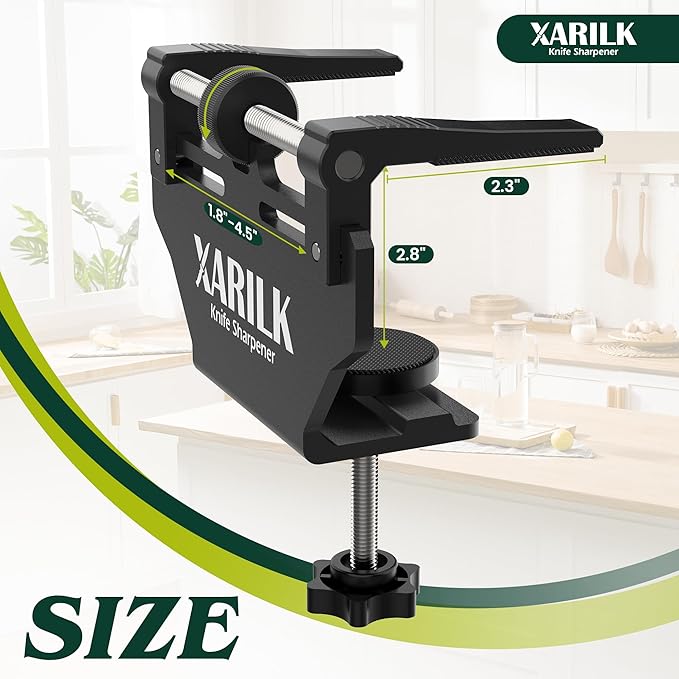 Aluminum Knife Sharpener Securing Clip, Adjustable Width 1.8-4.5", Compatible with XARILK Sharpening Systems GEN2/GEN3