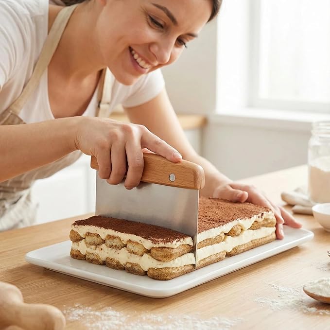 Dough Cutter, Kitchen Scraper, Food Scraper, Multipurpose Pastry Pizza Baking Cooking Cutting Board, Bench Scraper Kitchen Tool, Stainless Steel Metal Griddle Scraper Chopper Tool - Image 7
