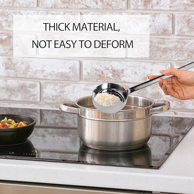 2 Pcs 3 oz Silver 10.55 Inch Stainless Steel 201 Long Handle Cooking Spoon for Holding Food Kitchen Cooking Stirring Soup Spoon