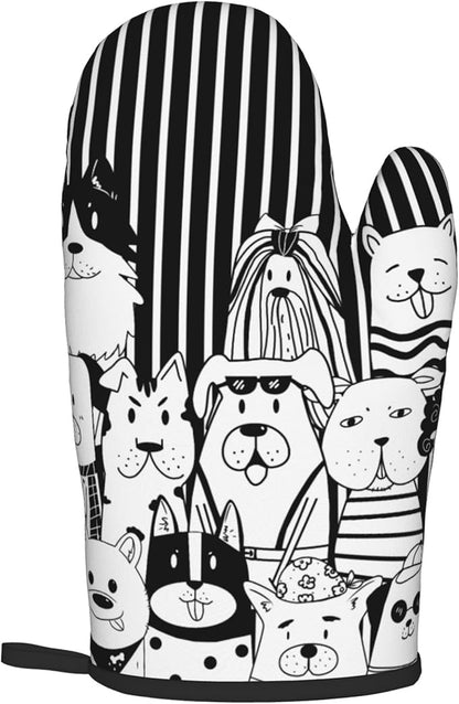 Dog Pot Holders and Oven Mitts - Black Cooking Gloves Hot Pads for Kitchen Fun Chef Gifts for Cooking Lover Cooks - Image 8