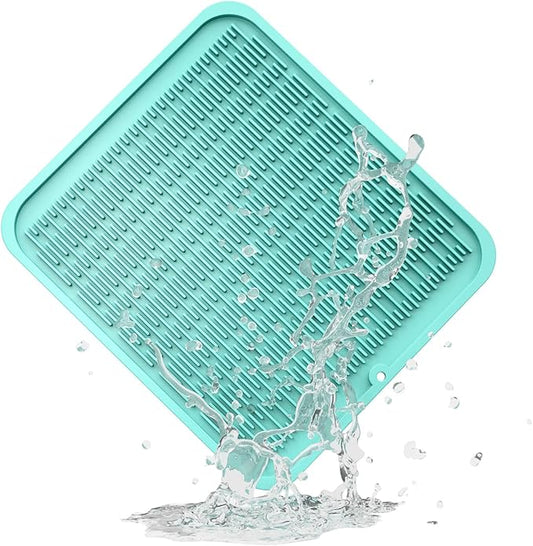ZLR Large Silicone Dish Drying Mat (16" x 18") - XL Heavy Duty Drainboard Mat for Pots, Pans & Family Loads - Heat Resistant Trivet & Counter Protector, Easy Clean (Mint Green) by ZLR