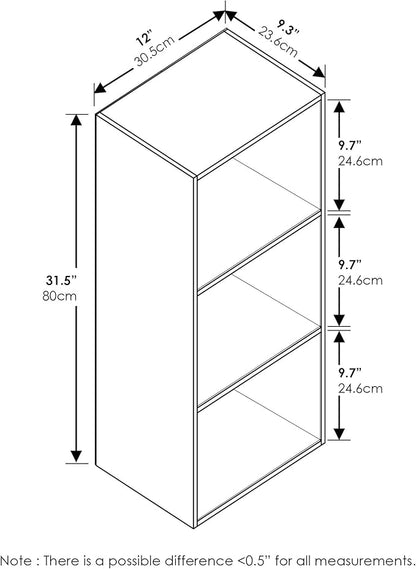 Furinno LUDER Book Shelf, 3-Cube Bookshelf, Bookcase with Open Shelves, 9.3 x 12 x 31.5, Easy Assembly, for Living Room, Bedroom, Home Office, Blackwood - Image 9