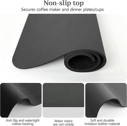 Bloss Coffee Mat, Dish Drying Mat for Multiple Usage, Coffee Bar/Maker Mat, Kitchen Counter Mats, Absorbent Hide Stain Rubber Backed Dish Drying Pad(12.2"x19.7", Dark Gray) - Image 7