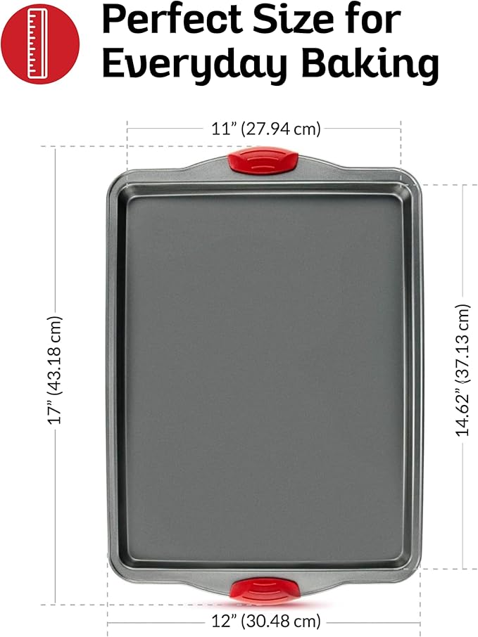 Premium Nonstick Baking Sheet Pans – Set of 3, Heavy-Gauge Carbon Steel, Warp, Dent, and Rust-Resistant – Gourmet Rimmed Half Cookie Sheet Trays, Non-Toxic for Exceptional Baking Performance - Image 5