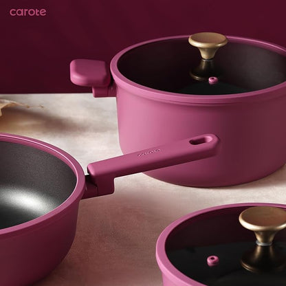 CAROTE Non Stick Pots and Pans Set, Cookware Sets Nonstick, Kitchen Cooking Set with Stay-Cool Handles,with Silicone Tools and Pot Protectors,16 Piece - Image 5