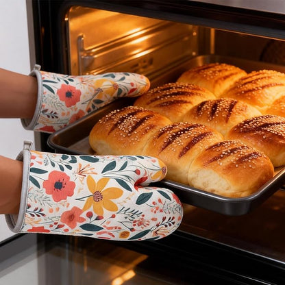 6 Pcs Kitchen Stuff Accessories,Kitchen Oven Mitts and Pot Holders Sets with Microfiber Kitchen Towel and Cooking Kitchen Aprons for Women,Gifts for Women
