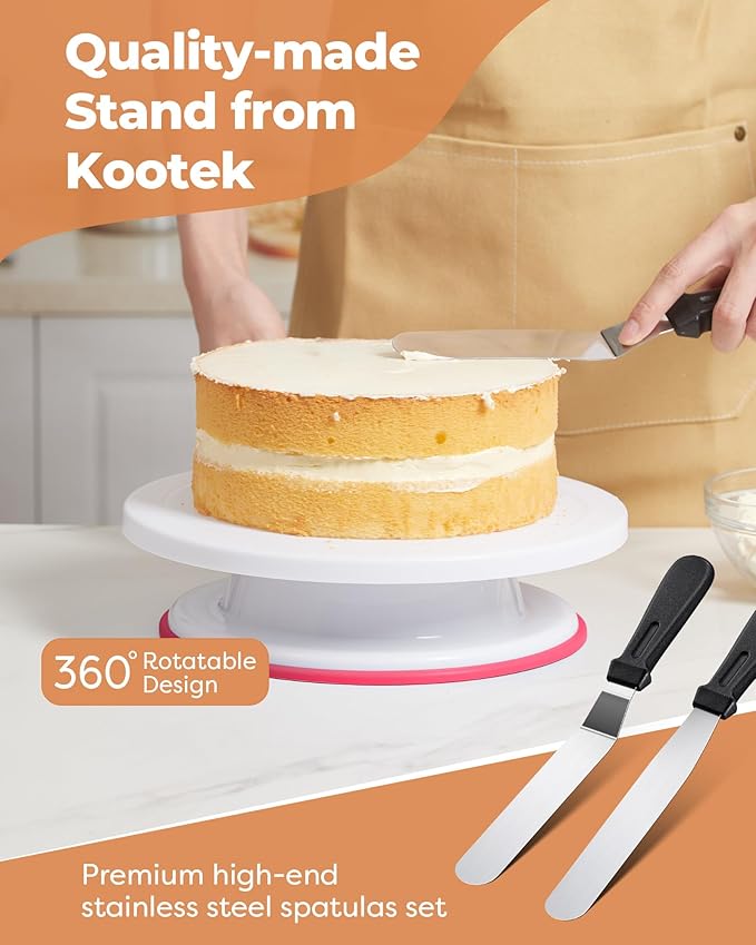 Kootek 700pcs Cake Decorating Kit, Baking Supplies with Springform Pans, Cake Turntable for Decorating, Piping Tips Set, Pastry Bags, and More Baking Tools for Mother's Day - Image 4