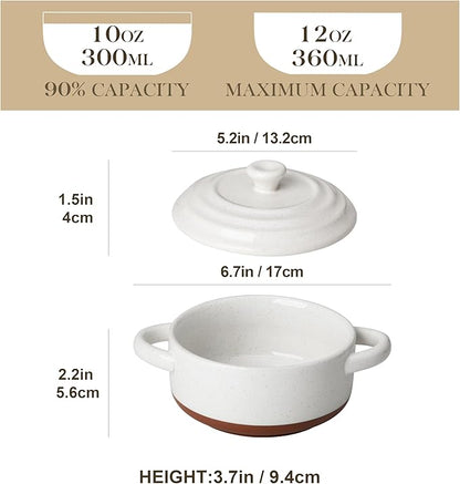 MALACASA Mini Cocotte Set - 12 OZ Small Casserole Dishes for Oven with Lids and Handles, Ramekins Oven Safe, Ceramic Mini Dutch Oven Set of 4, Microwave & Dishwasher Safe, Multicolor, Series TARA - Image 2