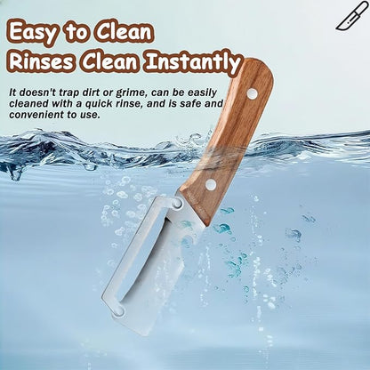 Premium Vegetable Peeler with Wooden Handle and Bottle Opener, Multi Functional Vegetable Peeler for Kitchen, Stainless Steel Blade Kitchen Tool for Vegetables or Fruits That Need to Be Peeled(1PCS) - Image 6