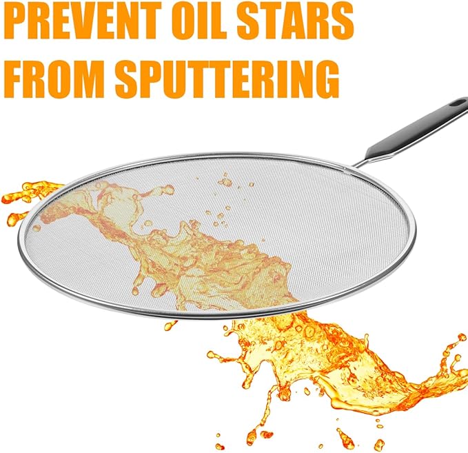 Unomor Oilproof Mesh Lid 15.75 Inch Splatter Screen for Frying Pan Grease Splash Guard Heat Resistant Pan Cover Kitchen Cooking Tool - Image 9