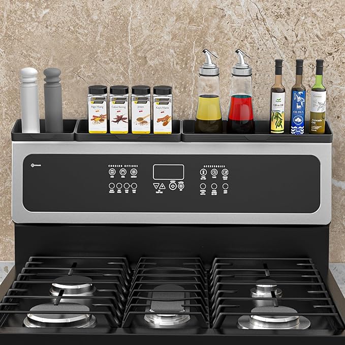 Foeacry Silicone Magnetic Shelf for Stove Top 30"/24"/20" for Kitchen Gadgets, Soft Flexible Strong Magnetic Heat Resistant Spice Rack Kitchen Organizer for Back of Oven - Image 7