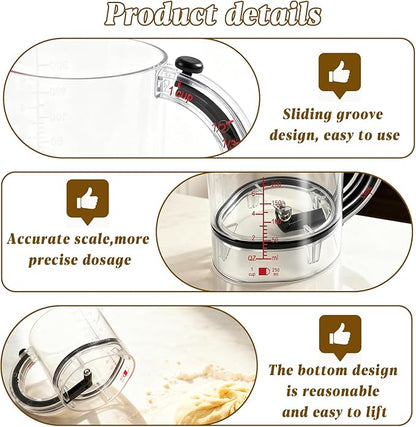 4-in-1 Adjustable Measuring Cup - Multi-Functional Measuring Cup, with Adjustable Base & Scraper-Style Seal Base, Space-Saving Easy to Clean for Cooking and Baking & Ingredients