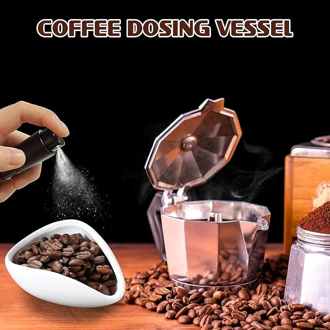 Coffee Bean Dosing Cup and Spray Bottle Set, Coffee Bar Espresso Accessories, Ceramic Dosing Vessel/Single Dose Measuring Tray Kit, Ceramic Single Dosing Tray For Coffee or Tea, Coffee Lover Gifts - Image 2