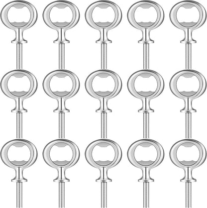 Cunhill 15 Pcs Metal Bottle Opener Blank Bulk Bottle Opener Inserts Parts Pieces Kit for Wood Craft DIY Project Turning Threaded Beer Hardware Turning Wedding Wine Party Ot Month (Silver) by Cunhill
