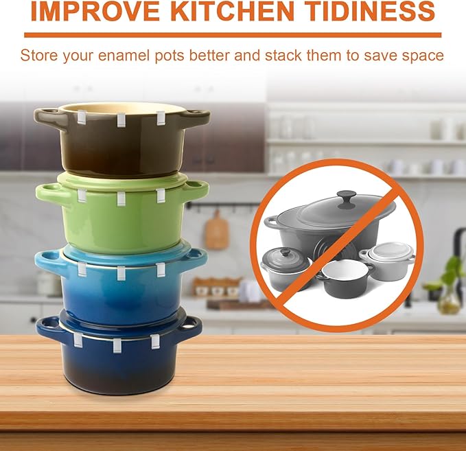 24pcs Dutch Oven Lid Protector Clips, Silicone Dutch Oven Lid Flexible Bumper Protective Clips for Storage (Transparent)