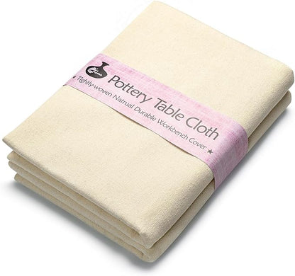 Pottery Tablecloth-Heavy Duty Linen Cotton Blend, 62x39 Inches, High Absorbency Textured Surface for Pottery Making, Oil Painting, Various Handmade Crafts (2PCS)