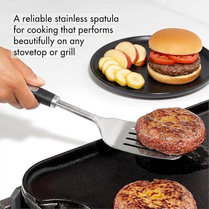 Cooking Utensil Set, Stainless Steel Kitchen Tools Include Solid & Slotted Spatula,Soup Ladle, Heat-Resistant, Dishwasher Safe, Ergonomic Handle