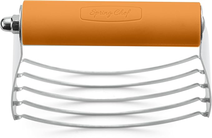 Spring Chef Large Dough Blender For Baking, Professional Dough Cutter Tool, Stainless Steel Puff Pastry Cutter Tool with Sharp Blades, Manual Pastry Blender for Easy Mixing - Dishwasher Safe - Mango - Image 8