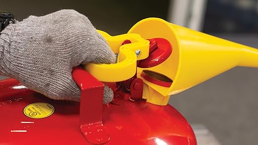 Eagle Plastic Funnel for Type I Metal Safety Cans, 5"x 7"x 12", Made of Chemically Resistant High-Density Polyethylene, Yellow, Made in the USA, F15FUN - Image 4