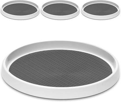 Set of 4, 10 Inch Non-Skid Lazy Susan Organizers - Turntable Rack for Cabinet, Pantry Organization and Storage, Kitchen, Fridge, Bathroom Makeup Vanity Countertop, Under Sink Organizing, Spice Rack - Image 8