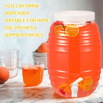Honeydak 1 Pcs 2.7 Gallon Plastic Beverage Dispenser with Spigot Clear Extra Large Plastic Beverage Dispenser Summer Drink Holder with Tap for Party Lemonade Cold Water Beer