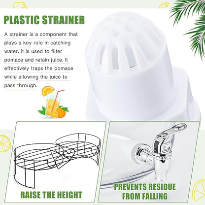 Honeydak 2 Pack 4 Gallon Glass Beverage Dispenser with Stand and Spigot Leakproof Glass Drink Beverage Storage for Valentine's Parties Mason Jar Dispenser with Lids