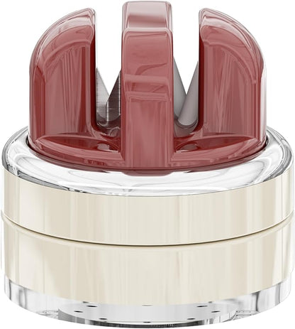 Kitchen Knife Sharpener with Suction base for Hands Free,Compact Pocket Knife Sharpeners,All-in-one Professional Knife Sharpener Tool Suitable for: Kitchen Knives,Cleaver,Fruit Knives(Red)