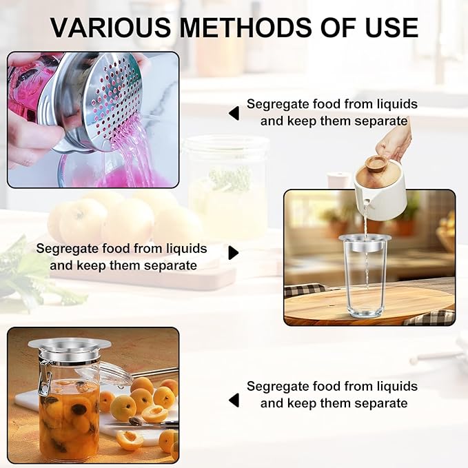 Metal Can Strainer Tuna Fish Press Can Strainer Stainless Steel Food-Grade Tuna Can Colander for Canned Tuna Beans Vegetables (1)
