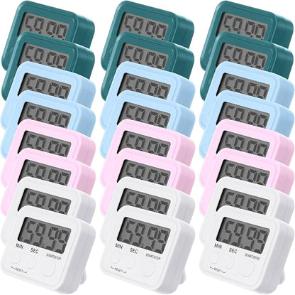 Weewooday 24 Pcs Digital Kitchen Timer Magnetic Timer Bulk On/Off Switch Minute Second Count up Countdown Loud Alarm for Exercise Cook Baking (Vivid Color) by Weewooday
