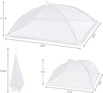 10 PACK Mesh Food Covers for Outside, Food Covers Outdoors Pop-up Food Tents 2 Extra Large (40"x24") & 8 Large (17"x17") for Picnic, Camping Supplies - Image 2