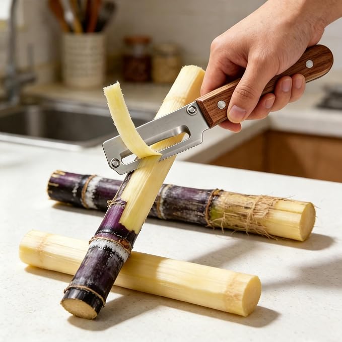 Multi-Functional Vegetable Peeler, Zero Snag Wooden Handle Stainless Steel Peeler - Ultra-Sharp Kitchen Tool with Bottle Opener, Premium Veggie Peeler for Potato, Apple, Pumpkin & More - Image 6