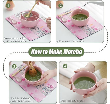 Clay&Fire Matcha Whisk Set, 9 pcs Ceramic Matcha Set, Gifts for Women,Matcha Bowl with Spout and Whisk, Matcha Kit for Matcha Lovers, Gift Mother's Day, Birthday, Anniversary - Image 6