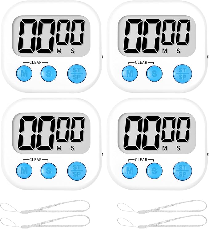 ZILLEEN Classroom Timer for Kids Teachers 4 Pack Digital Timers, White by ZILLEEN
