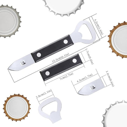 2PCS Bottle Opener, JINLIFA Stainless Steel Manual Can Punch Bottle Cap Beer Bottle Openers, Dishwasher Safe - Image 3
