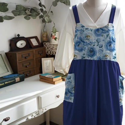 Uaussi Cotton Linen Apron Cross Back Work Apron for Women with Pockets Pinafore Dress X Cross Halter Apron for Chef Gardening - Image 6