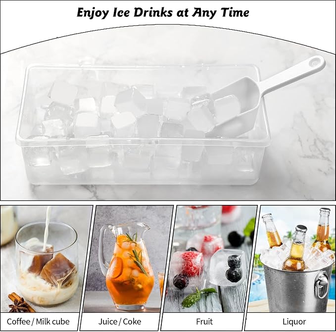 Silicone Ice Cube Tray with Leak-Proof Lid & Storage Bin for Freezer – BPA-Free 36-Piece Nugget Ice Molds, Spill-Resistant Cover & Ice Scoop Container Cover - Image 5