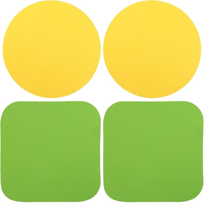 4pcs Rubber Jar Opener, 2 Round & 2 Square Rubber Bottle Opener Pads Non-Slip Texture Jar Lid Remover for the Elderly & Users with Weak Hands by Unknown