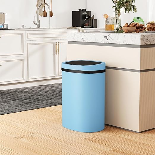 PayLessHere | 13 Gallon Plastic Trash Can | Blue | Automatic Touchless Lid with Motion Sensor | Kitchen Garbage Can with Waterproof Design | for Home, Office, Bathroom | Pack of 1 - Image 2