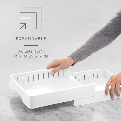 YouCopia StoraLid Food Container Lid Organizer, Expandable with Tall Dividers, White - Image 2
