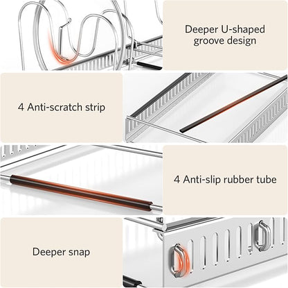 ORDORA Pots and Pans Organizer under Cabinet with Pan Holder: Expandable 11.8"-22.8" Kitchen Cabinet Organizer Rack, 12 Adjustable Dividers Storage for Cookie Sheets, Cutting Boards & Lid, Silver - Image 3