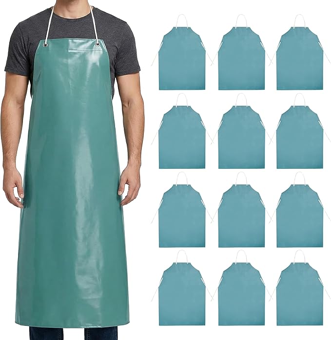 Xpose Safety Heavy Duty Vinyl Waterproof Aprons, White - For Home, Industrial and Commercial Use - Chemical Resistant