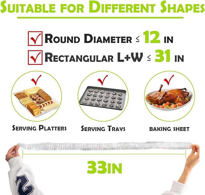 50 Pcs Half Sheet Cover 13 by 18 Inch,Elastic plastic food covers for Baking Pan,Plastic Covers for Baking Tray,large Food Storage Covers,Baking Sheet Covers,Sheet Pan Lid,Cookie Sheet Cover - Image 4