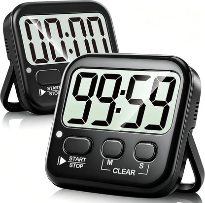 Antonki 2 Pack Digital Timer for Kids, Magnetic Countdown Kitchen Timers for Cooking, Egg, Classroom, Teacher, Exercise, Study, Oven - Battery Included by Antonki