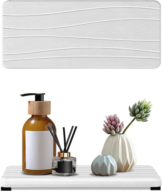2PCS Water Absorbing Stone Tray, Fast Drying Stone Sink Tray, Water Absorbent Diatomite Trays, Stones Soap Trays, Diatomite Coasters for Kitchen Sink Bathroom Counter, Hand Soap Dish & Holders by Unknown
