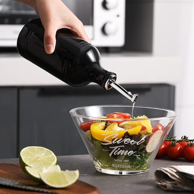 Sweejar Ceramic Olive Oil Dispenser Bottle, Opaque Oil Cruet Protects to Reduce Oxidation, Suitable for Storage Vinegar, Coffee Syrups & Other Liquids, Pack of 1, 15.5 Fl Oz (Black) - Image 4